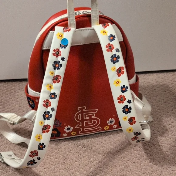 Loungefly MLB St. Louis Cardinals Floral Embroidered Mini Backpack - Picture 8 of 11